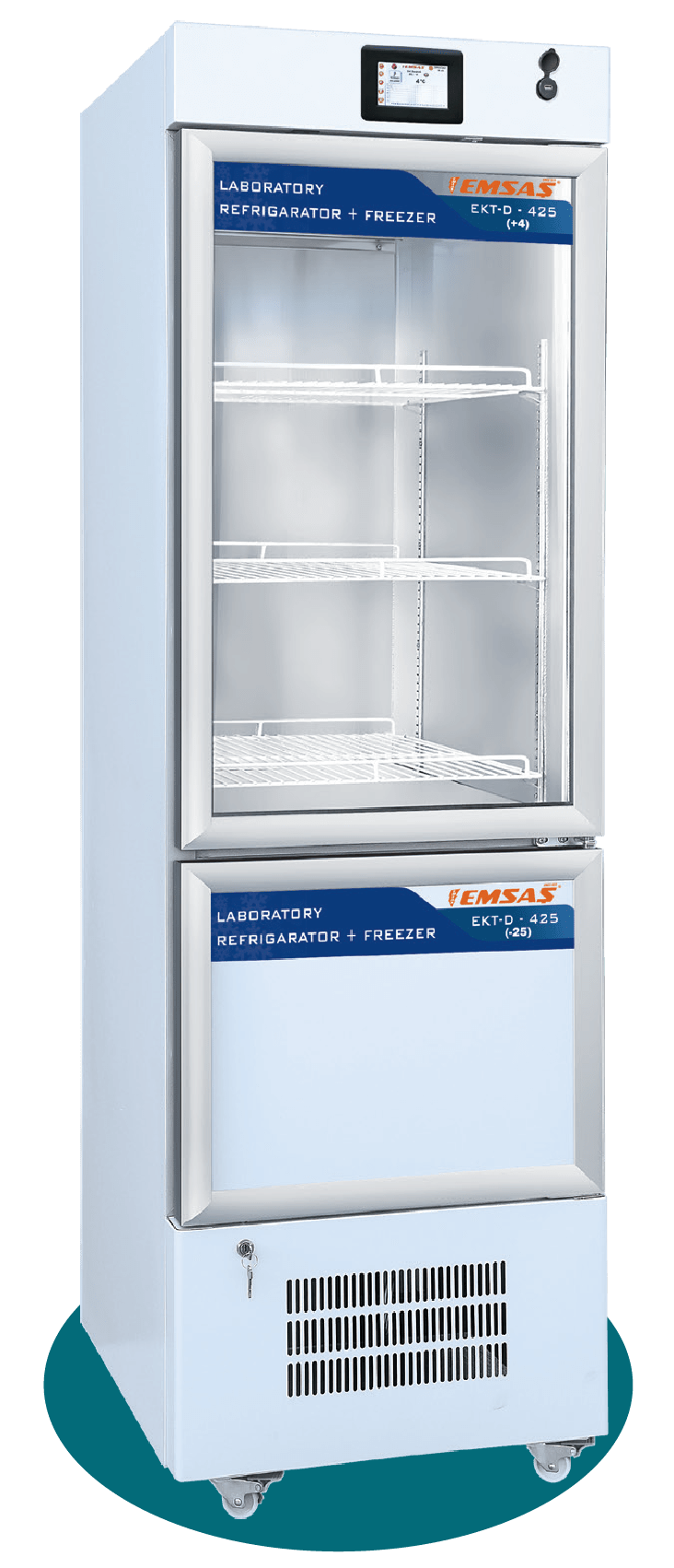 Üst bölmesi 0°C - 15°C arasında çalışan, aşı, serum, ilaç ve kitlerin güvenli saklanmasını sağlayan soğutucu; alt bölmesi -5°C ile -30°C arasında çalışarak dondurulması gereken medikal ürünleri muhafaza eder. Çift bölmeli yapısıyla hastaneler, eczaneler ve laboratuvarlar için ideal bir çözüm sunar. Homojen sıcaklık dağılımı, hassas sıcaklık kontrolü ve geniş depolama kapasitesi ile ilaçların ve aşıların etkinliğini korur.(Üst bölmesi 0°C - 15°C arasında çalışan, aşı, serum, ilaç ve kitlerin güvenli saklanmasını sağlayan soğutucu; alt bölmesi -5°C ile -30°C arasında çalışarak dondurulması gereken medikal ürünleri muhafaza eder. Çift bölmeli yapısıyla hastaneler, eczaneler ve laboratuvarlar için ideal bir çözüm sunar. Homojen sıcaklık dağılımı, hassas sıcaklık kontrolü ve geniş depolama kapasitesi ile ilaçların ve aşıların etkinliğini korur.(Çift kapılı dolaplar, combine aşı dolabı, combine ası dolabı, AŞI DOLABI, aşı dolabı, ası dolabı)