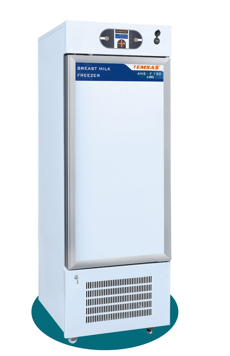 ANS-F 150 Yeni doğan üniteleri ve kadın doğum servisleri için özel olarak tasarlanmış süt bankası. -5°C ile -25°C arasında soğutma yapan model, anne sütünün besin değerini koruyarak güvenli muhafaza ve ideal sıcaklıkta saklama imkanı sağlar.(ultra low temperature freezer, Anne sütü saklama dolabı) ans serisi